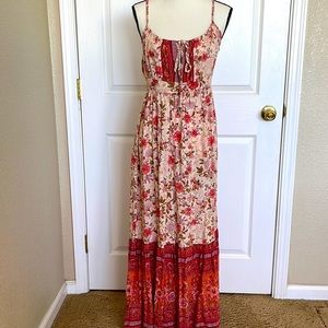 Sivana Spirit Spaghetti Strap Floral Maxi Dress Size Medium